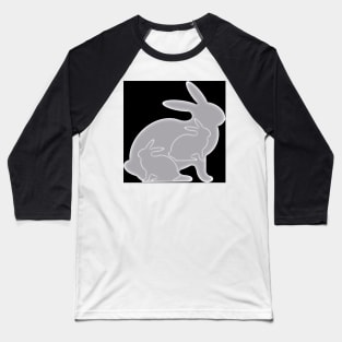 Black and White Rabbit Triads Baseball T-Shirt